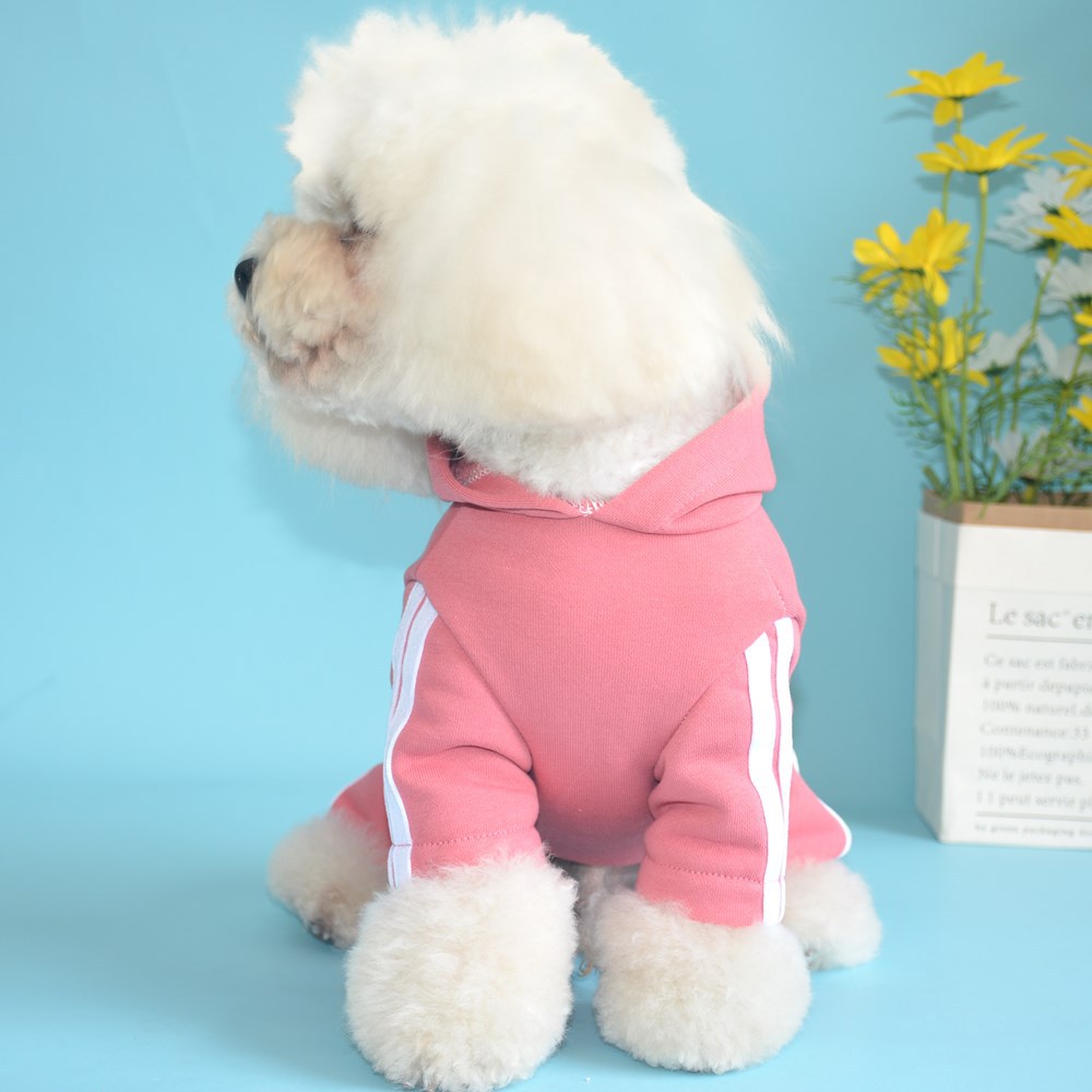 Dog Athletic Jumpsuit Hooded Sports Outfit with Star Design